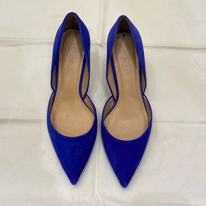 Royal blue suede heels